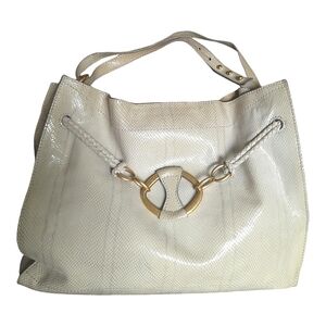 Tortuga 100% Snakeskin Leather Vintage Bag Braided Strap Gold Metal Hardware